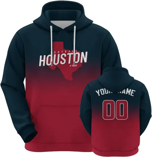 Vista 11 de Custom Football City Map Gradient Hoodies-Personalized Name Number Hooded Sweatshirts Football Fans Gifts for Men,Women,Youth