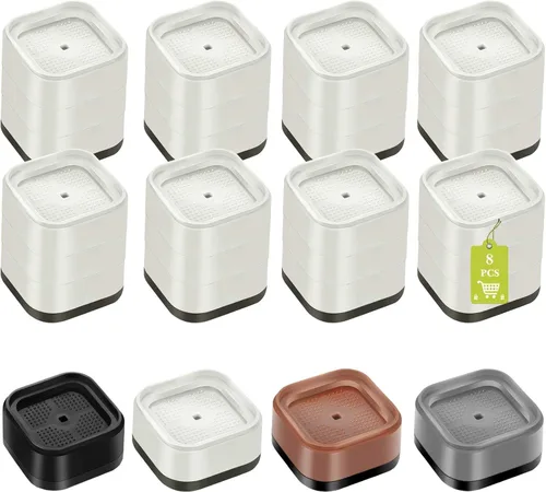 Vista 66 de Paquete de 12 elevadores de muebles de 1, 2 o 3 pulgadas, elevadores de cama ajustables resistentes para mesa, escritorio, sofá, silla, gabinete