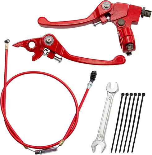 Vista 8 de Palanca de embrague plegable de 7/8 con percha y cable de embrague de repuesto para 110/125/140/150cc SSR125 RFZ YZ Ruckus TaoTao DB17/27 Apollo