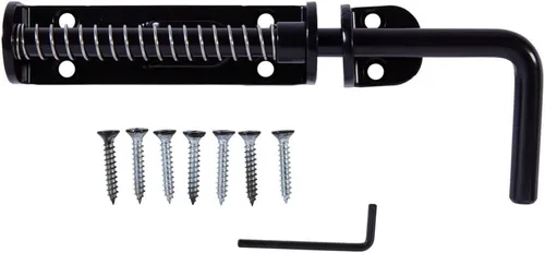 Vista 5 de National Hardware N109-214 V1142 Perno deslizante de servicio pesado con resorte, sin tamaño, negro