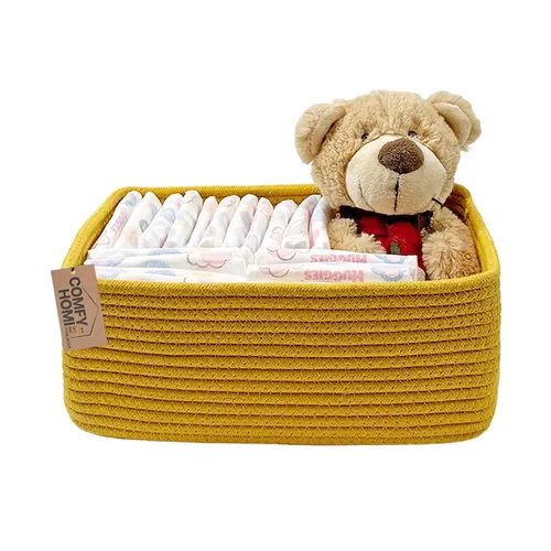 Vista 34 de COMFY-HOMI Cestas de almacenamiento de 11.5 x 7.5 x 4.7 pulgadas para organizar, cesta tejida de cuerda de algodón, caja de almacenamiento de marrón