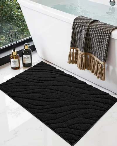 Vista 16 de DEXI - Alfombras de baño de 16"x24", alfombras antideslizantes para el suelo del baño, alfombra de baño ultrasuave y absorbente para la ducha, Beige