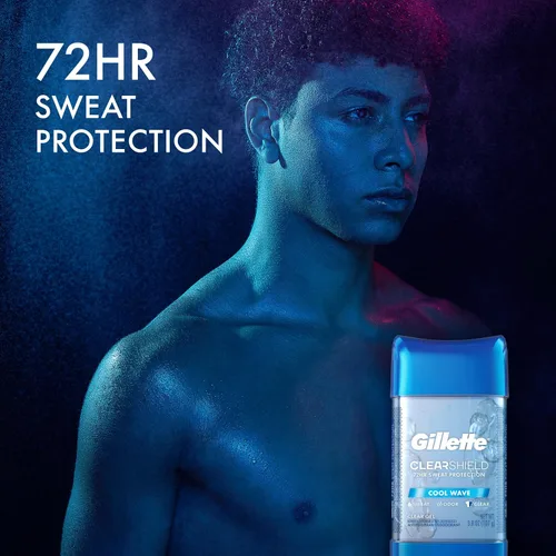 Vista 3 de Gillette Advanced Clear Gel Antitranspirante Cool Wave Paquete de 5 unidades de 3.8 onzas de peso neto de 19 onzas