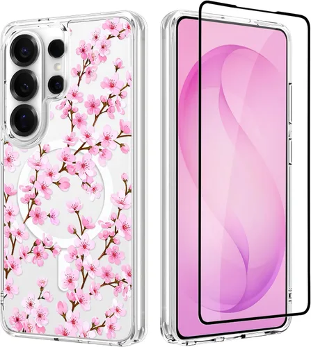Vista 28 de OOK Funda para iPhone 17 Pro compatible con Magsafe, con protector de pantalla, elegante lazo estético, delgado, transparente, magnético, a prueba