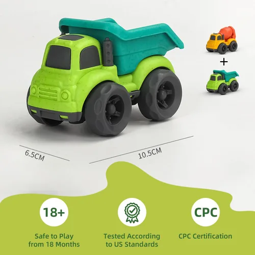 Vista 5 de Aigitoy Juguetes de automóvil para niños de 1 a 3 años, sin BPA, sin ftalatos, PVC, camión volquete, cemento mezclador, regalos de Pascua y Navidad