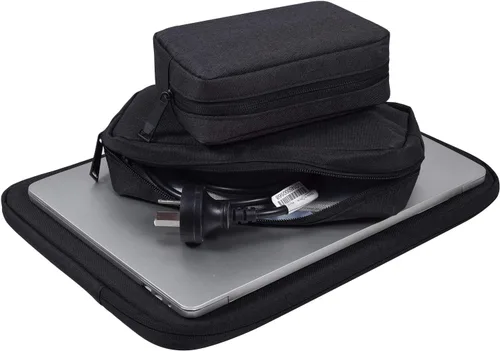Vista 6 de dealcase Organizador universal de accesorios electrónicos de lona impermeable para banco de energía, cables de carga, cargadores, mouse, cable USB