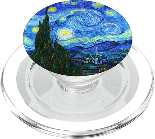 Vista 8 de Vincent Van Gogh Starry Night Art Painters PopSockets PopGrip intercambiable