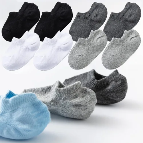 Vista 7 de Mini Angel Calcetines antideslizantes de corte bajo para bebé 6-8 pares de calcetines de tobillo con agarre de algodón atlético