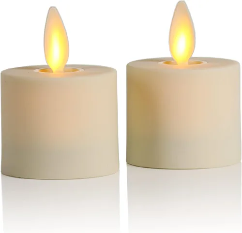 Vista 8 de Luminara Vela de luz LED con llama en movimiento sin llama (1.4" x 2") lista para control remoto, a batería, de plástico, con llama LED sin llama