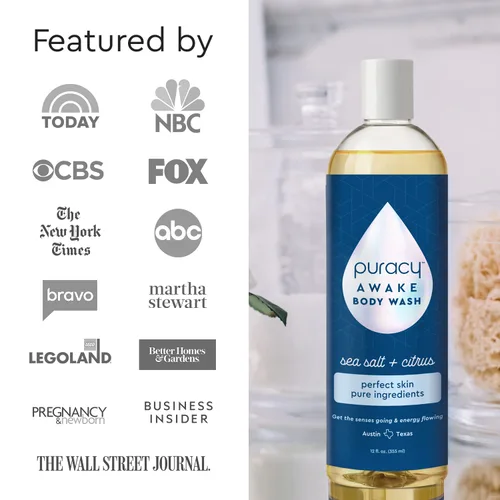 Vista 4 de Puracy Gel de baño, gel de baño natural, 98.6% de ingredientes vegetales puros, gel de ducha hidratante para mujeres, hombres y niños, jabón
