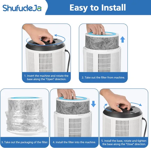 Vista 7 de Paquete de 2 filtros de repuesto HP102 compatibles con purificador de aire Shark HP102, HP152, HP153, HP102PET, HC452, HP132, HC450, HC451, HC455