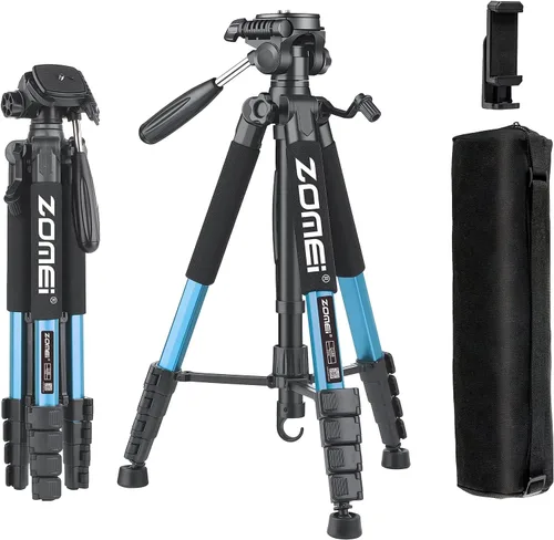 Vista 10 de Soporte de trípode ligero de 74 pulgadas para cámara réflex digital réflex digital, soporte de trípode alto portátil con bolsa de transporte y Para
