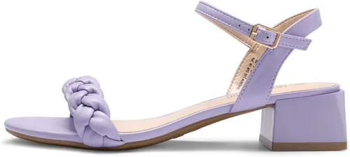 Vista 17 de DREAM PAIRS Zapatos de tacón bajo para mujer con correa de tobillo y puntera abierta trenzada, tacón grueso, sandalias de tacón grueso para fiestas
