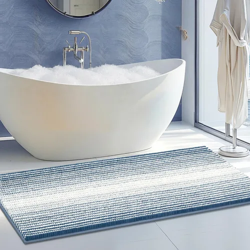 Vista 70 de BSICPRO Tapetes de baño de felpilla, 20 x 32 pulgadas, antideslizantes, absorbentes, suaves, peludos, para baño, lavables a máquina (salvia)