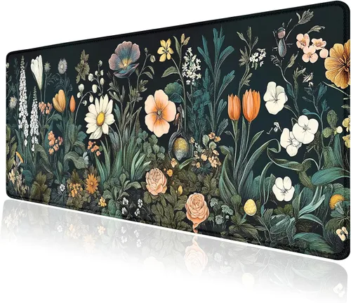 Vista 19 de Alfombrilla grande para mouse, tapete de escritorio para teclado de computadora, base de goma antideslizante, impermeable con bordes cosidos