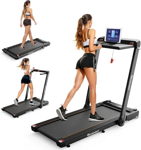 Vista 10 de Hccsport Treadmill with Incline, 3 in 1 Under Desk Treadmill Walking Pad with Removable Desk Workstation 3.5HP Foldable Compact Walking Treadmills