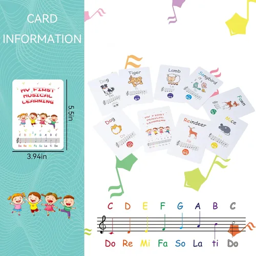 Vista 4 de Campanas de Escritorio, Campanas de Mano Diatónicas Arcoíris para Niños con 17 Libros de Canciones y Tarjetas Musicales Flash, Juguetes