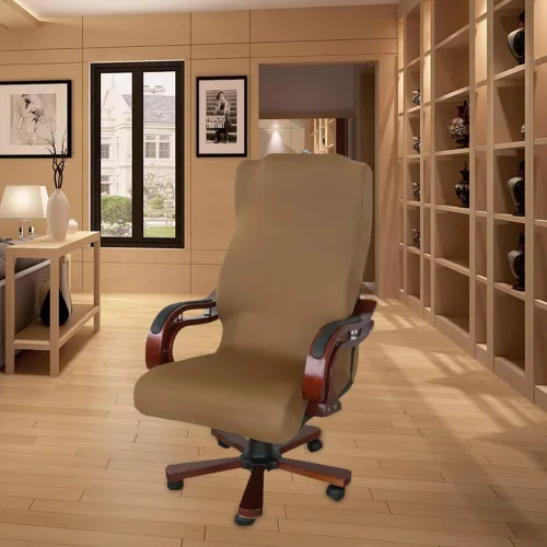Vista 5 de JIAN YA NA Funda para silla giratoria de computadora, de poliéster, elástica, para escritorio, oficina, protector de asiento elástico, tamaño L