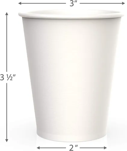 Vista 2 de 50 tazas de café desechables reutilizables – Vasos de papel de 9 onzas para beber, vasos desechables para bebidas calientes, tazas de té, tazas