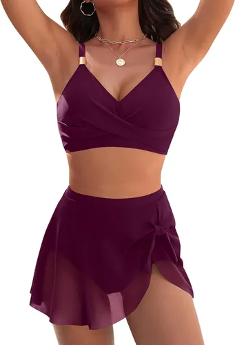 Vista 9 de Blooming Jelly Bikini de cintura alta para mujer con control de abdomen de Bandera estadounidense