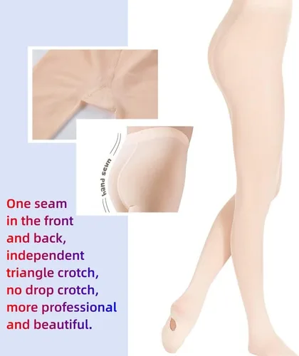 Vista 4 de DIPUG 3 pares de mallas de ballet convertibles para niñas (niñosniños)