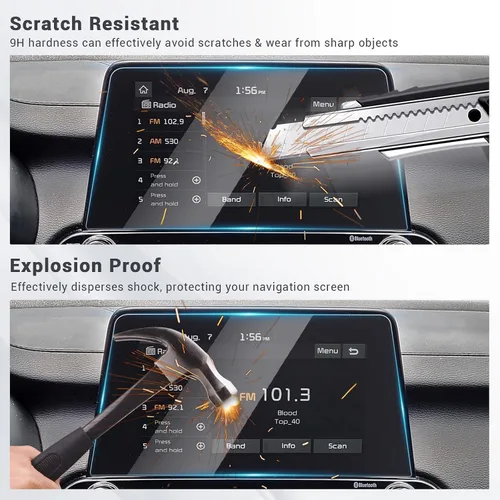 Vista 6 de YEE PIN Protector de pantalla de vidrio templado HD de 8 pulgadas para Kia Forte 2019, 2020, 2021, 2022, protector de pantalla de 8 pulgadas