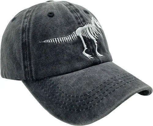 Vista 3 de NVJUI JUFOPL Gorra de béisbol bordada vintage con diseño de dinosaurio para niños