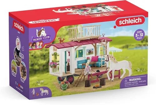 Vista 6 de Schleich Horse Club - Juego de 95 piezas Sofia's Secret Camper con balcón extraíble en la azotea - Incluye figuras de cámper, caballo y jinete