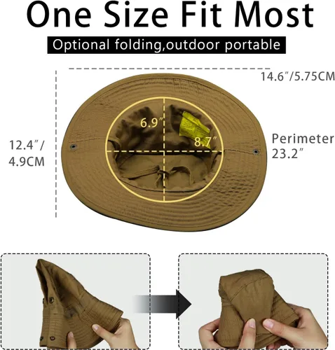 Vista 5 de Sombrero de camuflaje Boonie para hombres y mujeres, sombreros tácticos militares de ala ancha, UPF50+ sombreros de sol de la selva para pesca