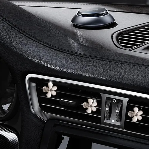 Vista 5 de 6 clips de flores para decoración de ventilación de automóvil, bonita decoración de flores brillantes para mujeres y niñas, con clip, salida de aire