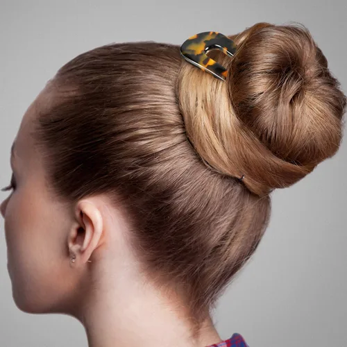 Vista 6 de 4 piezas de horquilla francesa en forma de U con dos puntas en forma de U, pinzas para el cabello, pasadores de chignon pin tortuga shell U palillos