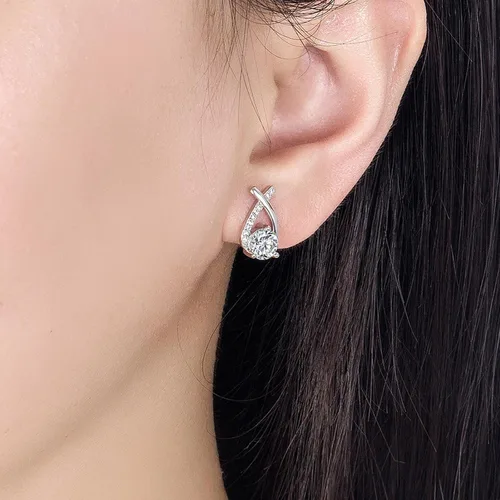 Vista 3 de Aretes de drenaje de desintoxicación linfática Aretes de aro huecos de acupresión de actividad linfática con germanio para mujeres en Prime