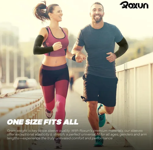 Vista 6 de ROXUN Mangas de brazo, compresión deportiva de protección solar UV refrescante para hombresmujeres