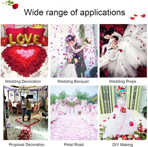 Vista 7 de 200 pétalos de rosa de seda para bodas, decoración de bodas, decoración de bodas, pétalos artificiales para propuestas, decoraciones románticas