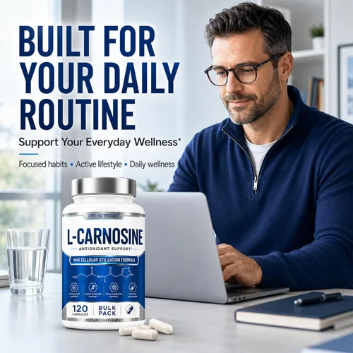 Vista 2 de Suplemento de L-Carnosina 500 mg, 120 Cápsulas Vitality