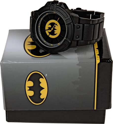 Vista 5 de Accutime DC Comics Batman Classic Symbol Watch Face con correa de metal negro, Negro -, Classic