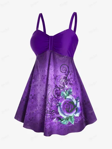 Vista 2 de ROSE GAL Rosegal - Traje de baño tankini con falda de tres piezas