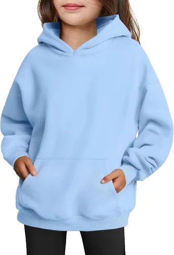 Vista 14 de Arshiner Sudaderas con Capucha de Gran Tamaño para Niñas Sudaderas Pullover de Forro Polar Conjuntos Casuales de Moda para Niños Ropa de Otoño Rojo