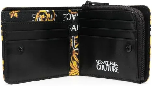 Vista 2 de Versace Jeans Couture Mens Baroque All Over Print Wallet - Inside 5 Card Slots, 2 Bill Compartments, and a Zip Coin Compartment - Closure