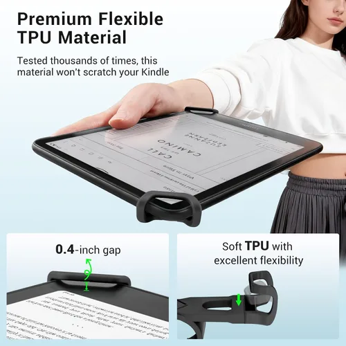Vista 7 de CoBak Correa de mano para Kindle/Voyaga/Lenovo/Sony E-Book/Kindle Fire/Kobo/Tablets de 6-7.5", conveniente para la lectura antes de dormir, alta