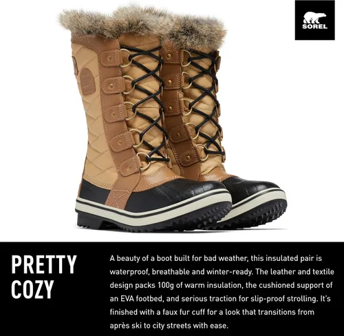 Vista 2 de SOREL Tofino II - Botas de invierno con aislamiento impermeable y cuello de piel sintética, para mujer