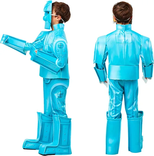 Vista 2 de Rubie's Child's Mattel Rock 'Em Sock 'Em Robots Blue Bomber Deluxe Costume