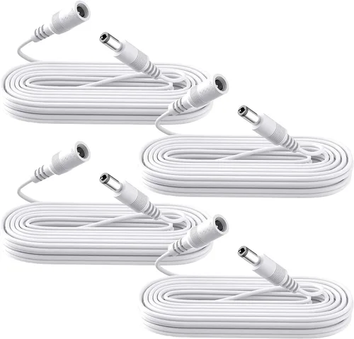 Vista 11 de Paquete de 4 cables de extensión de alimentación CC de 3 pies 1 M, cable de extensión de cobre puro de 12 V, cable de extensión de 0.217 in x 0.083