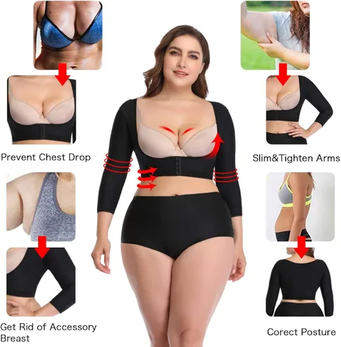 Vista 2 de woahee Moldeador de brazo para mujer, talla grande, ropa de compresión para levantamiento de brazos, moldeador de brazo quirúrgico