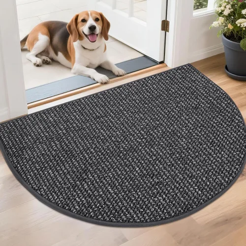 Vista 19 de BEQHAUSE Tapete Atrapa Suciedad para Puerta 17" x 30" Semicírculo Antideslizante Lavable Tapetes de Entrada Alfombras Absorbentes de Bienvenida