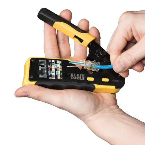 Vista 6 de Klein Tools 80085 VDV Kit de prueba de cables LAN y alambre para enchufes de datos modulares Klein Pass-THU RJ45, 6 piezas