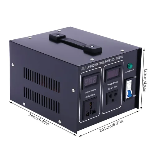 Vista 4 de Transformador elevador de 120 V a 240 V, convertidor de potencia de 1000 W 110 V a 220 V con cable de alimentación de 4.9 pies, inversor
