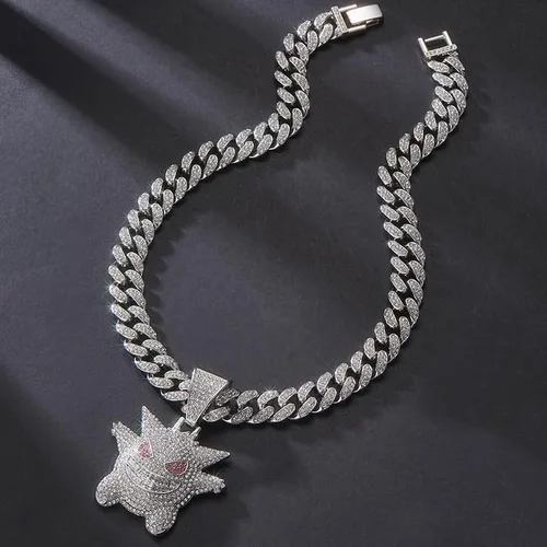 Vista 5 de MFJFHK Miami - Cadena de eslabones cubanos para hombre, chapado en oro dorado, collar de hip hop, cadena de diamantes para hombre, joyería de hip
