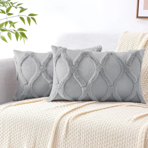 Vista 61 de decorUhome - Juego de 2 fundas de cojín decorativas para primavera de 16 x 16 pulgadas, fundas de almohada afelpadas de lana y piel sintética suave