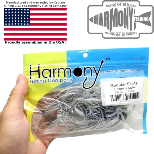Vista 6 de Harmony Fishing – Faldas de paraguas de cambio rápido para jigs de pesca, spinnerbaits, buzzbaits, señuelos, cebos (paquete de 10)